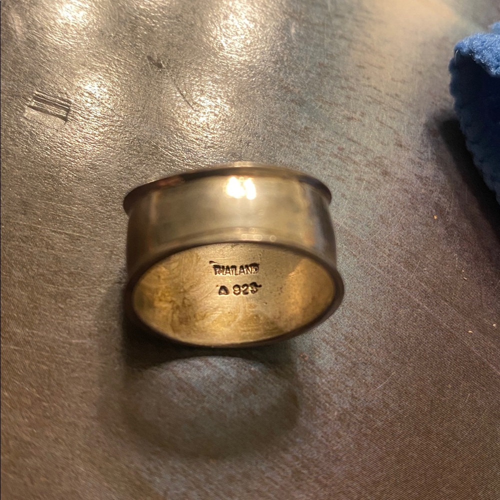 Silver 925 Cigar Band Ring. 14mm. 6gr sz 8 - Picture 2 of 3